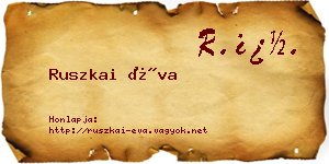 Ruszkai Éva névjegykártya