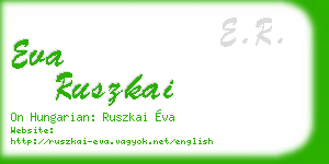 eva ruszkai business card
