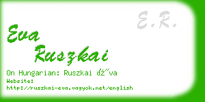 eva ruszkai business card